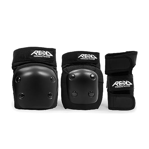 REKD Junior - Schoner-Set - Knie/Handgelenke/Ellbogen - robust - Schwarz - Gr L von Rekd