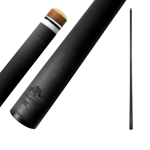 RHINO - 76.2 cm 3/8-10 Carbon Pool Queue Single Shaft Tip 12.5mm Low Deflection Technology Ultra-Smooth, Pro Taper, Easy to Play von RHINO