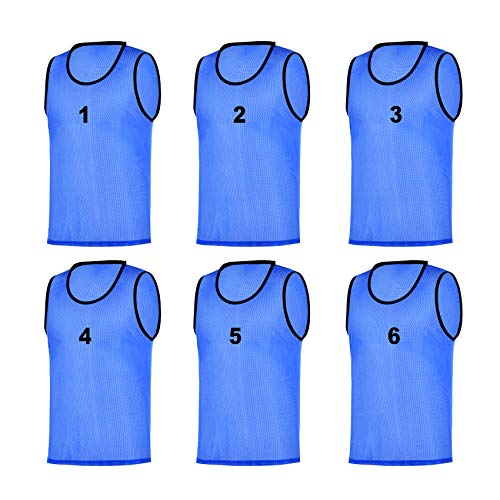 RHINOS sports 6 Leibchen nummeriert 1-6, Größe:152, Farbe:blau von RHINOS sports