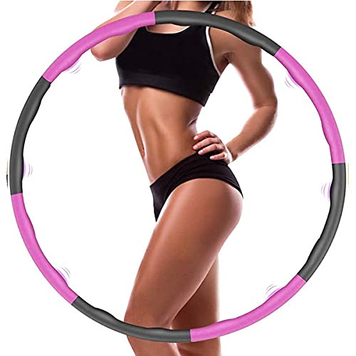 RHP Fitness Hula Hoop Reifen - Hoola Hoop für Erwachsene & Kinder zur Gewichtsabnahme und Massage, Abnehmbarer 8 Segmente Hoop Reifen (Pink/Grau) von RHP
