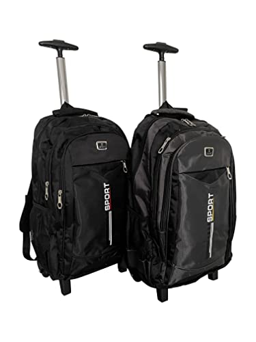 RHP Rucksack mit Trolleyfunktion - Rucksacktrolley zum ziehen mit Laptopfach für Schule, Uni, Reisen, Ausflüge oder Einkaufen Koffer Reisetasche Boardcase (Grau) von RHP