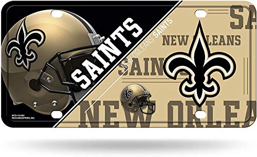 RICO INDUSTRIES NFL New Orleans Saints Nummernschild, Metall, Einheitsgröße, New Orleans Saints von RICO INDUSTRIES