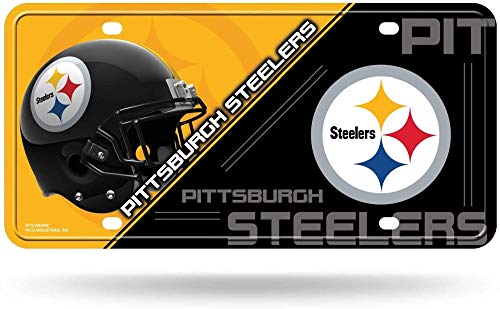 RICO INDUSTRIES NFL Pittsburgh Steelers Unisex Pittsburgh Steelers License Plate metalpittsburgh (Nummernschild Metall, Team Farbe, eine Größe von RICO INDUSTRIES