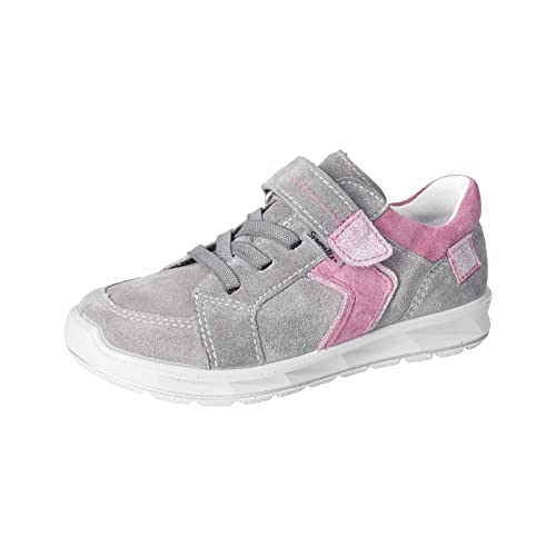 RICOSTA Mädchen Stiefel LUCI,Kinder Boots,WMS:Mittel,lose Einlage, TEX,Klettstiefel,Booties,wasserdicht,Graphit/Purple (450),35 EU von RICOSTA