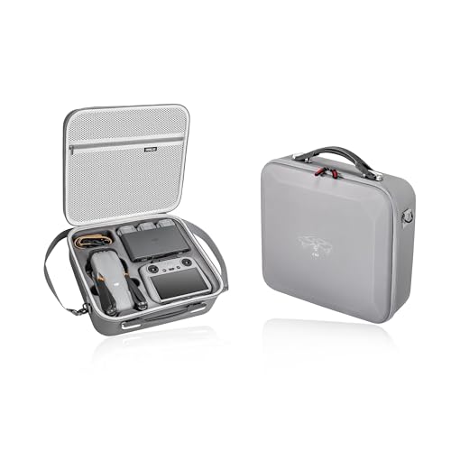RIGINADO Air 3 Tasche, Tragbare Reisetasche PU Leder Portable Travel Case Tragetasche für DJI Air 3 Drohnenzubehör mit DJI Controller und anderem Zubehör (Air 3) von RIGINADO