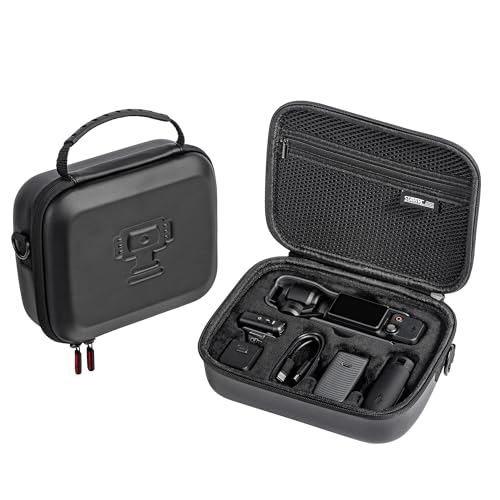 RIGINADO Osmo Pocket 3 Tasche, Tragbarer Aufbewahrungs Koffer aus PU, Carrying Case kompakte Reiseschutz Tasche für DJI Osmo Pocket 3 Creator Combo Zubehör von RIGINADO
