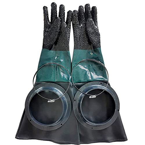 RIHIA Sandstrahl-Handschuhe, Sandstrahler-Teile, 60 cm, mit O-Ringen für Sandstrahlschrank von RIHIA