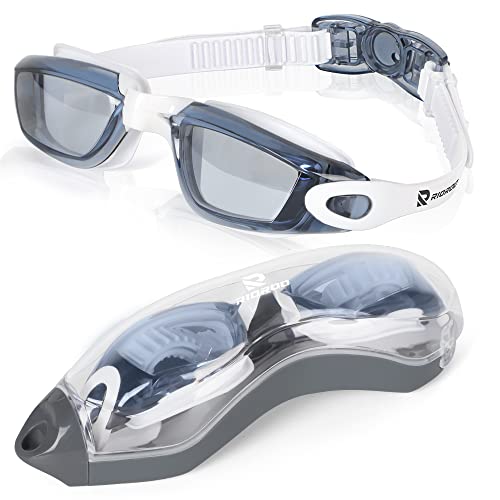 RIOROO Schwimmbrille, Schwimmbrille für Herren und Damen mit Breiten Gläsern, UV-Schutz, Blendfreie Schwimmbrille mit Gratis Schutz Fall für Triathlon-Schwimmbrillen Andere Sommersportarten von RIOROO