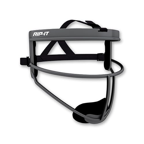 RIP-IT | Defense Pro Softball Feldmaske | Anthrazit | Erwachsene | Verdunkelungstechnologie | Leichte Schutzausrüstung von RIP-IT