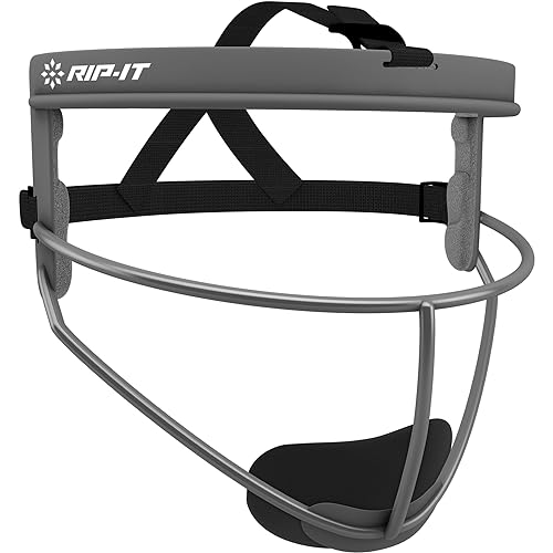 RIP-IT Original Defense Softball-Gesichtsmaske | Leichte schützende Softball-Feldermaske | Jugend | Anthrazit von RIP-IT