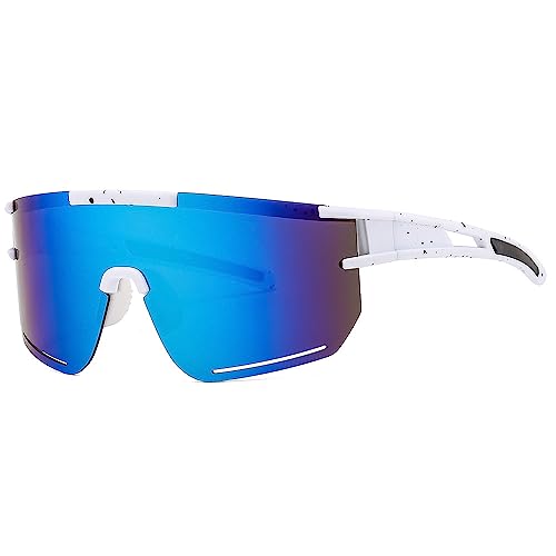 RISAKOGO Schnelle Brille- Sonnenbrille Herren Damen UV400 Sportbrillen Fahrrad Brille Rave Brille für das Reiten, Ski und Angeln im Fallschirmspringen von RISAKOGO