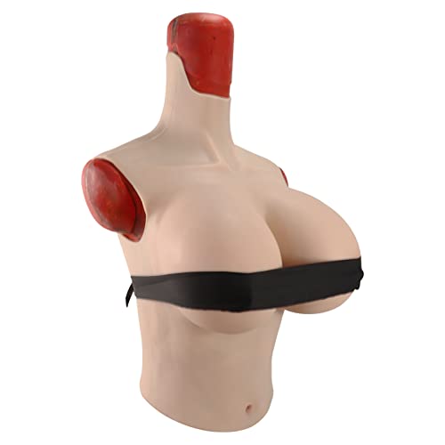 RITMI Halbkörper-Brustplatte mit Silikon/Baumwollfüllung realistische K Cup Brustformen für Transgender Fake Boobs Enhancer Mastektomie,Color 2,Silicone Filled von RITMI