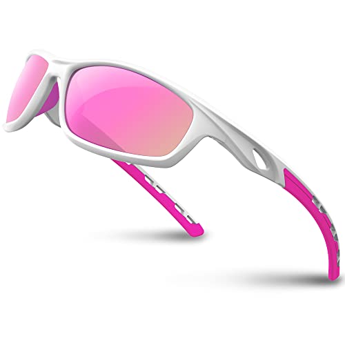 RIVBOS Sonnenbrillen Fahrradbrille Radsportbrillen Sportbrille für damen herren Polarisierte TR90 Superleichtes Unzerbrechlicher Rahmen UV400 Wandern Laufen Golfen und Fischen RB831 von RIVBOS