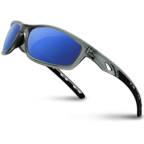 RIVBOS Sonnenbrillen Fahrradbrille Radsportbrillen Sportbrille für damen herren Polarisierte TR90 Superleichtes Unzerbrechlicher Rahmen UV400 Wandern Laufen Golfen und Fischen RB831 von RIVBOS