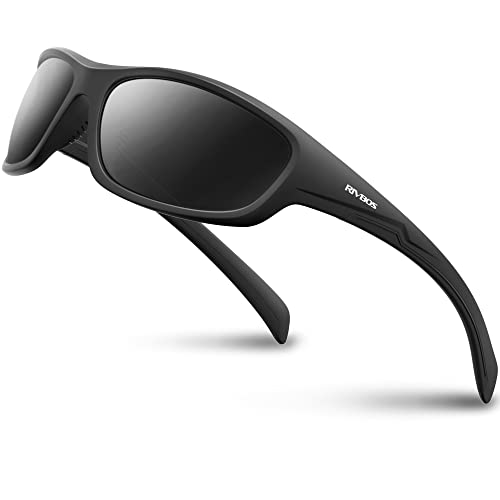 RIVBOS Sonnenbrillen Fahrradbrille Radsportbrillen Sportbrille für damen herren Polarisierte TR90 Superleichtes Unzerbrechlicher Rahmen UV400 Wandern Laufen Golfen und Fischen RB831(RB832) von RIVBOS