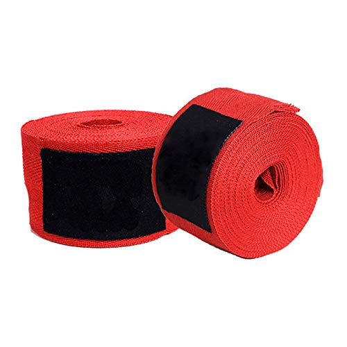 RIYAN 1 Paar Baumwolle Kick Boxing Wraps Bandage MäNner Taekwondo Muay Thai HandgelenkbäNder AusrüStung Rot von RIYAN
