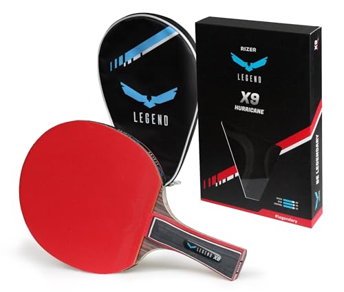 RIZER Legend X9 Tischtennisschläger mit Kohlefaser | mit Ping Pong Trainingsvideo, Schlägerkoffer | 7-lagige Klinge, Offensive 2,1 mm, Wettkampf-Ping-Pong-Schläger, Premium-Tischtennisschläger, von RIZER