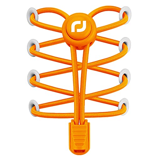 RJ-Sport Elastische Schnürsenkel mit Schnellverschluss - Schnellschnürsystem für Einzigartigen Komfort und Starken Halt (Orange) von RJ-Sport