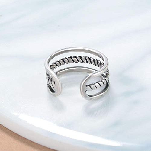 Ring Öffnen Bohemian Vintage 925 Sterling Silber Mehrschichtige Ringe Für Frauen Modeschmuck Verstellbare Fingerring Mädchen von RKWEI