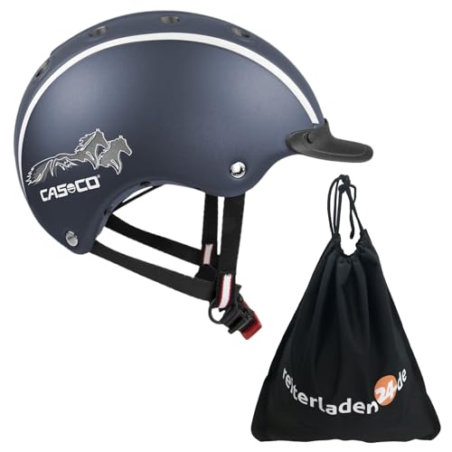 RL24 - Casco Kinder Reithelm Choice inkl. Schutzbeutel | ergonomische Reitkappe für Mädchen & Jungen | Helm zum Reiten, Fahrrad- & Skifahren | Reiterhelm in Marine matt | Größe S (52-56 cm) von RL24