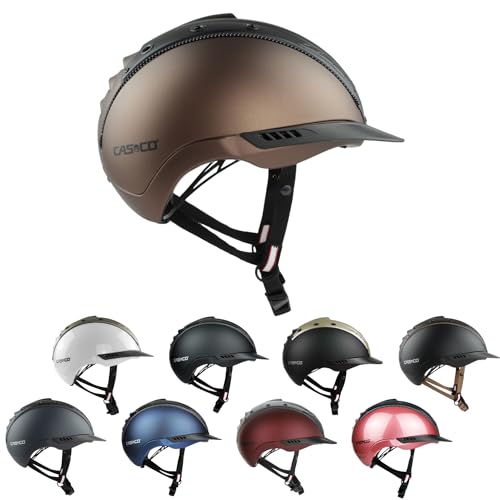 RL24 - Reithelm Mistrall-2 Edition von Casco inkl. Schutzbeutel | Reitkappe Damen, Herren, Kinder | optimal belüftet & sitzt ergonomisch perfekt | Reiterhelm Mocca/Schwarz in Größe S-M (55-57cm) von RL24