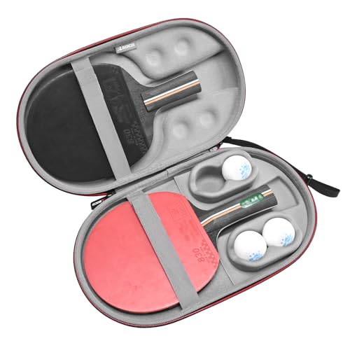 RLSOCO Tasche für Ping Pong Schläger/Tischtennisschläger/Tischtennisschläger mit sechseckiger Form, Passend für 2 Schläger und 4 Bälle - Schwarz (Nur Tasche) von RLSOCO