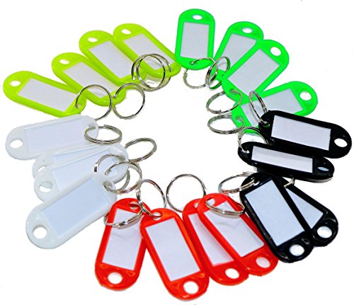 RMB® 20er Set Schlüssel-Schilder Schlüsselanhänger 5 cm mit Schlüsselring zum Beschriften von RMB