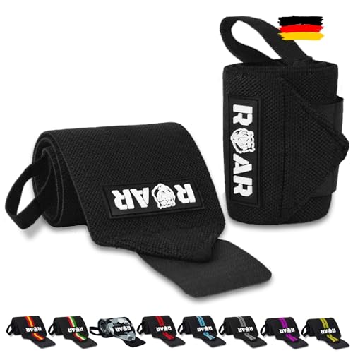 Roar® Handgelenk Bandagen Fitness, Wrist Wrap, Bandage Handgelenk, Fitness Handgelenkbandage, Trainingsbänder Kraftsport, Krafttraining, Wraps, Gelenkbandage, Bodybuilding, Crossfit von ROAR