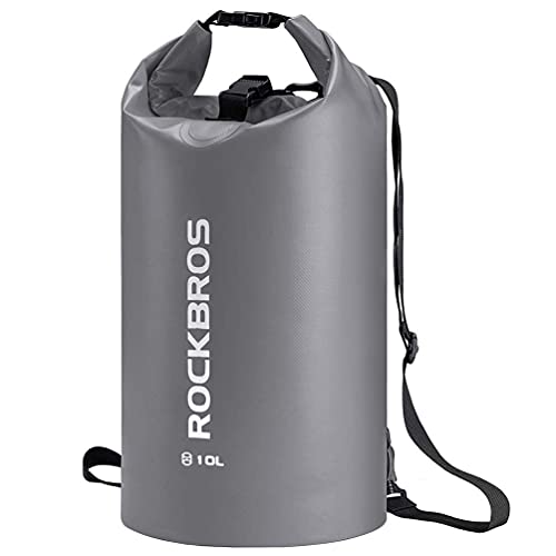 ROCKBROS Dry Bag Wasserdicht Packsack für Wassersport, Strand, Schwimmen Boot Kajak Rafting Segeln Outdoor, Grau, 2L+20L von ROCKBROS