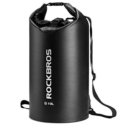 ROCKBROS Dry Bag Wasserdicht Packsack für Wassersport, Strand, Schwimmen Boot Kajak Rafting Segeln Outdoor, Schwarz, 2L+30L von ROCKBROS