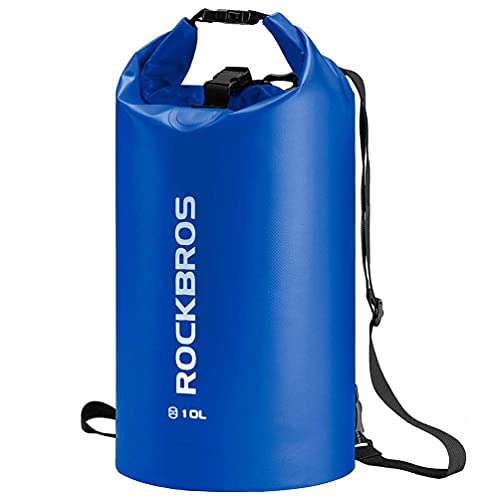 ROCKBROS Dry Bag Wasserdicht Packsack 2L 5L 10L 20L 30L 40L für Wassersport, Strand, Schwimmen Boot Kajak Rafting Segeln Outdoor, Blau, 2L von ROCKBROS
