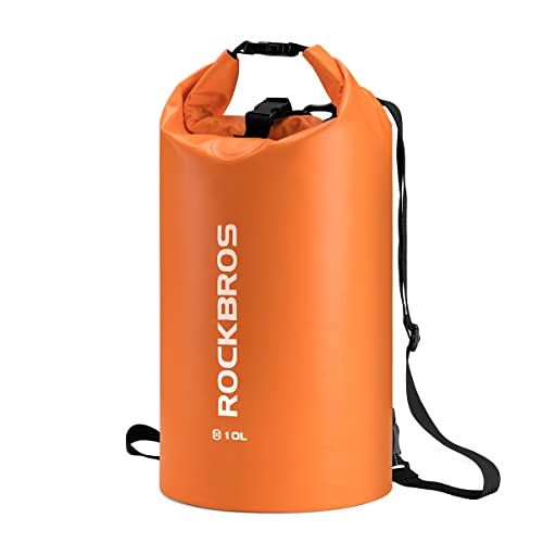 ROCKBROS Dry Bag Wasserdicht Packsack für Wassersport, Strand, Schwimmen Boot Kajak Rafting Segeln Outdoor, Orange, 20L von ROCKBROS