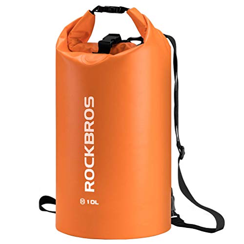 ROCKBROS Dry Bag Wasserdicht Packsack für Wassersport, Strand, Schwimmen Boot Kajak Rafting Segeln Outdoor, Orange, 5L von ROCKBROS