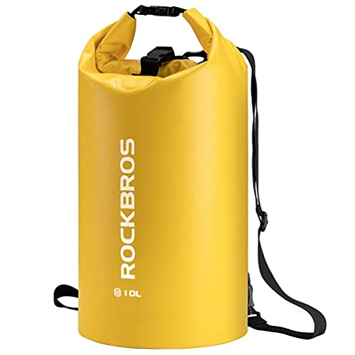 ROCKBROS Dry Bag Wasserdicht Packsack für Wassersport, Strand, Schwimmen Boot Kajak Rafting Segeln Outdoor, Gelb, 40L von ROCKBROS