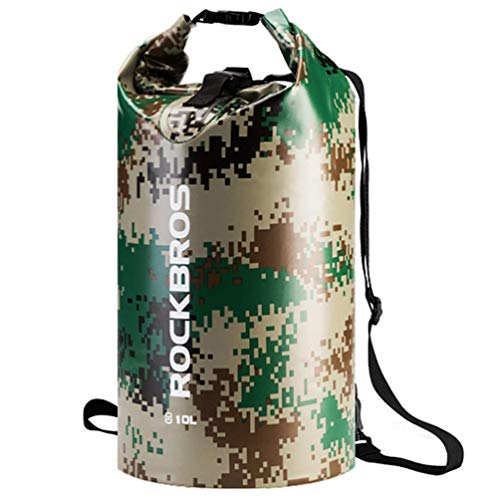 ROCKBROS Dry Bag Wasserdicht Packsack 2L 5L 10L 20L 30L 40L für Wassersport, Strand, Schwimmen Boot Kajak Rafting Segeln Outdoor, Camouflage, 2L+20L von ROCKBROS