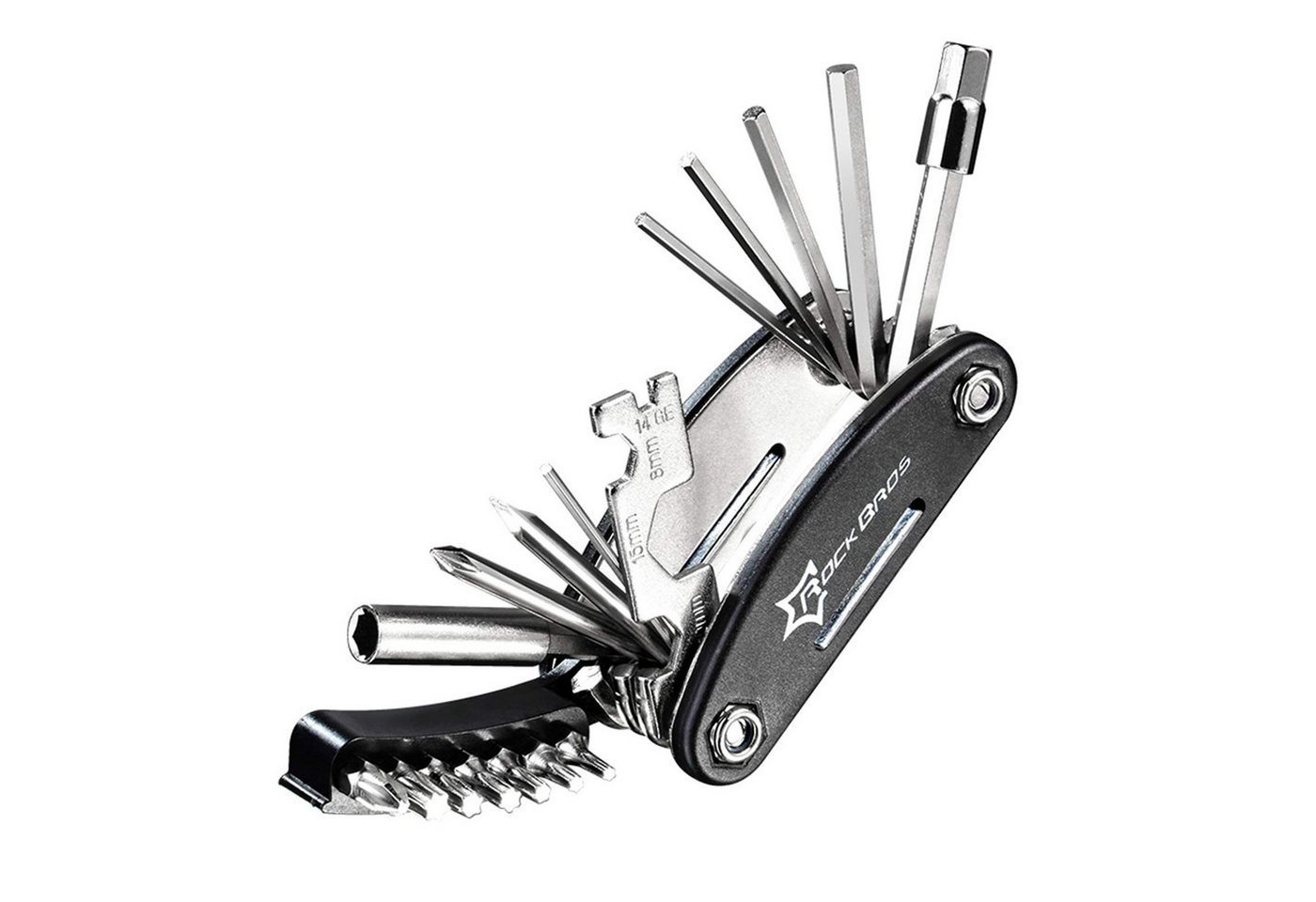 ROCKBROS Fahrrad-Reparaturset Fahrrad Multitools 16-in-1, 1-St., Fahrrad Reparatur Werkzeug Set Multifunktionswerkzeug von ROCKBROS
