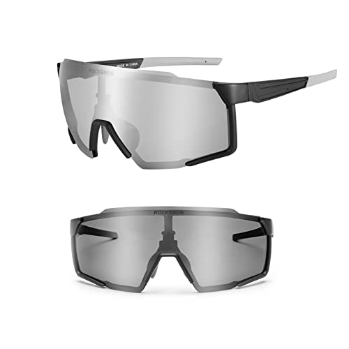 ROCKBROS Fahrrad Sonnenbrille, Outdoor Sportbrille Polarisierte Fahrradbrille für Damen Herren TR90 UV400 Schutzbrille Laufen Glof Baseball Angeln Radsportbrille von ROCKBROS