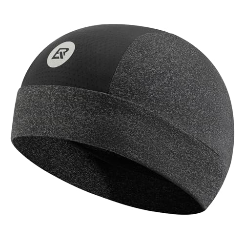 ROCKBROS Fahrrad Unterziehmütze Sommer UV Schutz UPF 50+ Fahrradkappe Unterhelm Mütze Atmungsaktive und Schnelltrocknende Kopfbedeckung Cycling Cap für Outdoor Sports Radfahren Unisex Grau von ROCKBROS