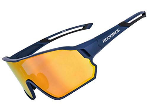 ROCKBROS Fahrradbrille Polarisierte Sonnenbrille Sportbrille Radbrille Herren Damen mit UV400-Schutz TR90-Rahmen für Outdoor-Sport Radfahren Laufen von ROCKBROS