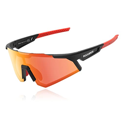 ROCKBROS Fahrradbrille Polarisierte Sportbrille Sonnenbrille Damen und Herren UV400 Schutz Winddicht für Outdoor-Sport Radfahren Angeln Laufen Golf Schwarzer Rahmen von ROCKBROS