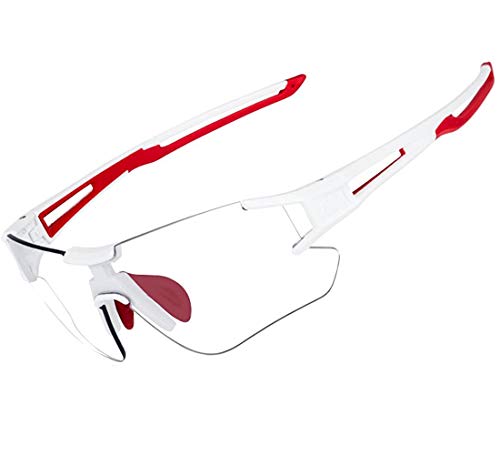 ROCKBROS Fahrradbrille Selbsttönend für Damen Herren, Photochrome Radsportbrille Sonnenbrille mit UV400 Schutz Transprante Gläser für Outdoorsports von ROCKBROS