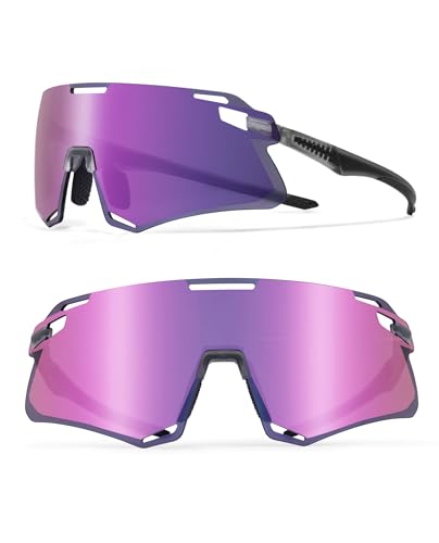 ROCKBROS Fahrradbrille TR90 Rahmen Sportsonnenbrille für Outdoor-Sportarten Fahrrad MTB Angeln Laufen Winddichte Sport-Sonnenbrille Unisex von ROCKBROS