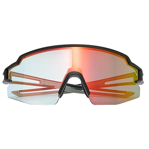 ROCKBROS Fahrradbrille UV 400 Sonnenbrille Photochromatisch Brille Klar Winddicht Sportsbrille für Outdoor Radfahren Angeln Golf Herren Schwarz von ROCKBROS