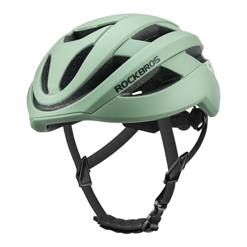 ROCKBROS Fahrradhelm Sport Mountainbike Schutzhelm Leichter Helm für Damen und Herren Atmungsaktiv 54-58cm Grün von ROCKBROS