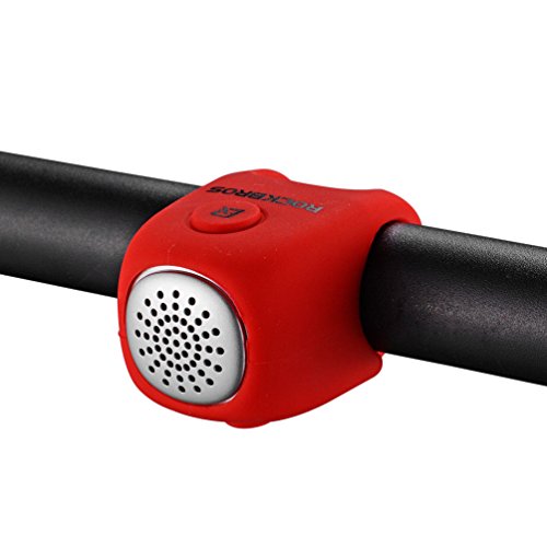 ROCKBROS Fahrradklingel Elektronisch E-Klingel Miniklingel Glocke IPX4 Wasserdicht aus Elastischem Silikon Rot von ROCKBROS