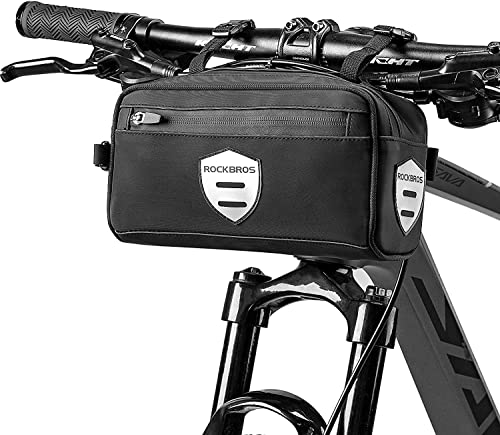 ROCKBROS Fahrradtasche Lenkertasche Fahrrad 4 Tragemöglichkeiten Reflektierend Rahmentasche mit Schultergurt ca. 2L für MTB Rennrad Scooter von ROCKBROS