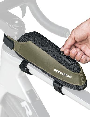 ROCKBROS Fahrradtasche Reflektierende Oberrohrtasche Werkzeugtasche Fahrradzubehör 0,65L für Mountainbikes, Rennräder, Gravelbikes von ROCKBROS