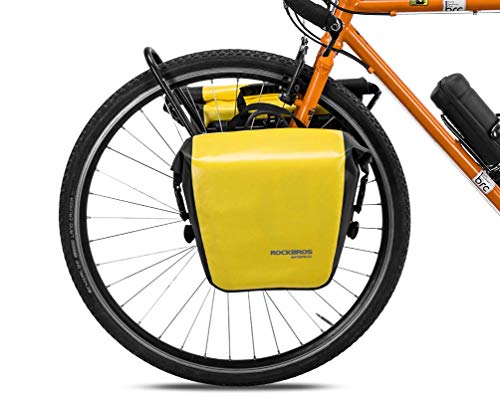 ROCKBROS Gepäckträgertasche 100% wasserdichte Hinterradtasche Fahrradtasche für Gepäckträger Vorne/Hinten mit Schultergurt 12-16L von ROCKBROS