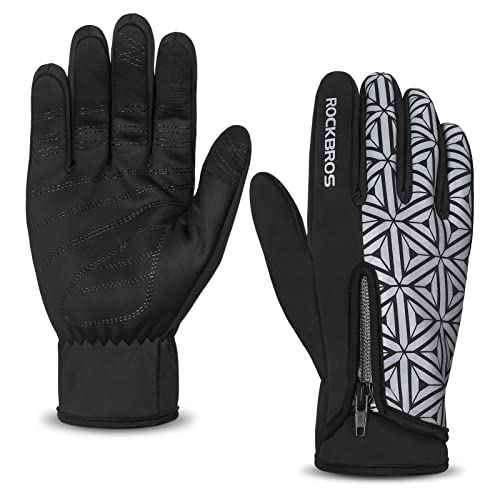 ROCKBROS Handschuhe Winter Warm Fahrradhandschuhe Touchscreen Handschuhe Anti-Rutsch Sporthandschuhe für Fahrrad Laufen Fitness von ROCKBROS