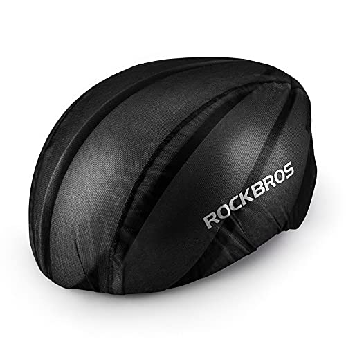 ROCKBROS Helmüberzug Helmet Cover Regenkappe für Fahrradhelm Wasserdicht Staubdicht Winddicht Universalgröße Schwarz/Weiß/Grün von ROCKBROS